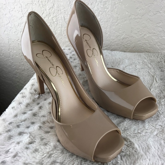Jessica Simpson Shoes - Jessica Simpson Beige peep toe heel